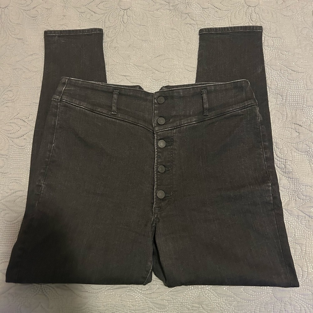 Express High Rise Button Front Jeans - Picture 4 of 15